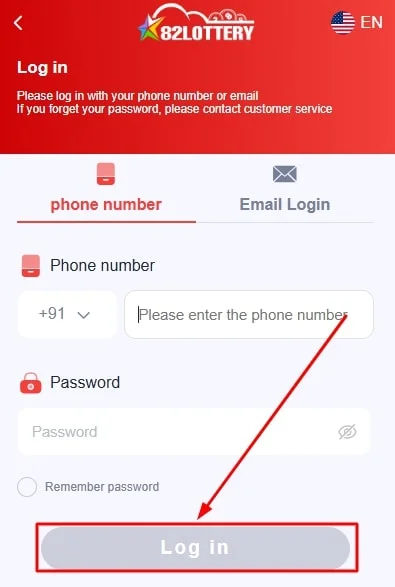 82 lottery login